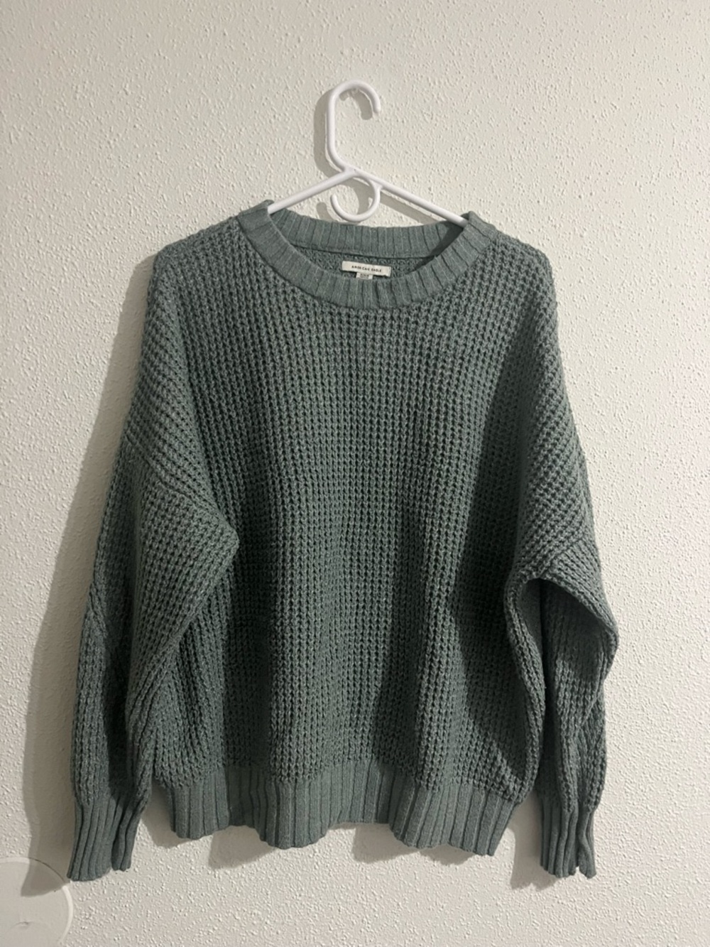 American Eagle Outfitters Knit Crewneck Sweater in Sage